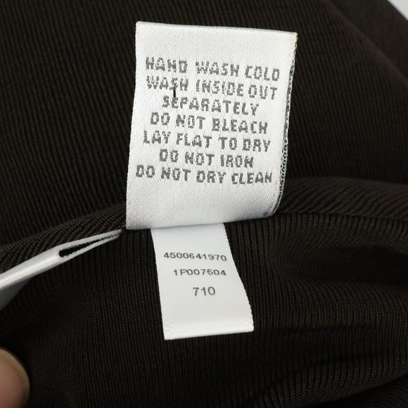 Chicos Travelers Top 1 Womens Medium 8 Brown Stretch Knit Blouse Faux Wrap Long - Picture 12 of 12